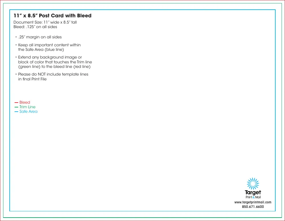 11" x 8.5" Postcard Template preview