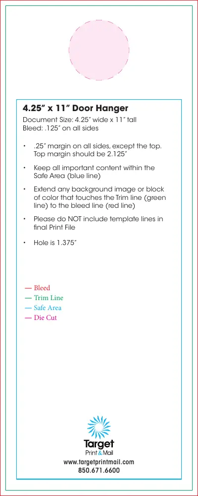 4.25" x 11" Door Hanger Template preview