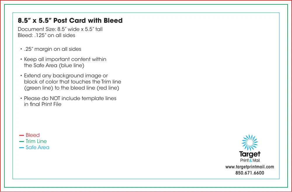8.5" x 5.5" Postcard Template preview