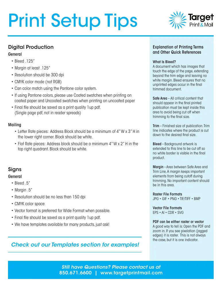 Print Setup Tips preview